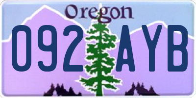 OR license plate 092AYB