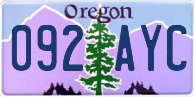 OR license plate 092AYC