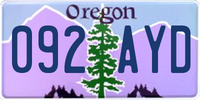 OR license plate 092AYD