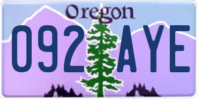 OR license plate 092AYE