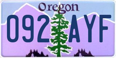 OR license plate 092AYF
