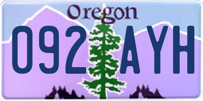 OR license plate 092AYH