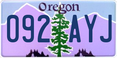 OR license plate 092AYJ