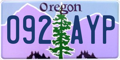 OR license plate 092AYP