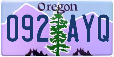 OR license plate 092AYQ
