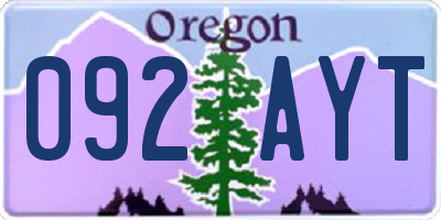 OR license plate 092AYT