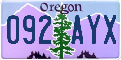 OR license plate 092AYX