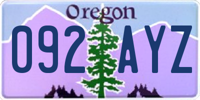 OR license plate 092AYZ
