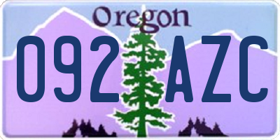 OR license plate 092AZC
