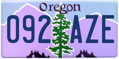 OR license plate 092AZE