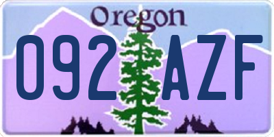 OR license plate 092AZF