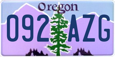 OR license plate 092AZG