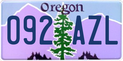 OR license plate 092AZL