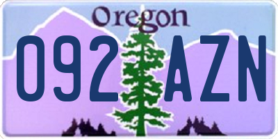 OR license plate 092AZN