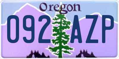 OR license plate 092AZP