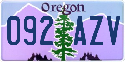 OR license plate 092AZV