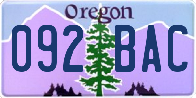 OR license plate 092BAC