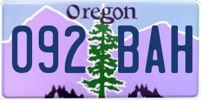 OR license plate 092BAH
