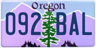 OR license plate 092BAL