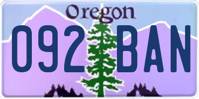 OR license plate 092BAN