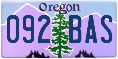 OR license plate 092BAS