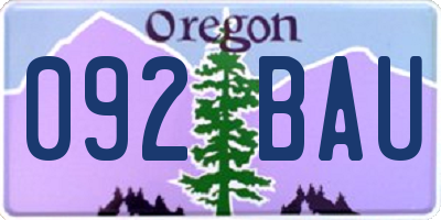 OR license plate 092BAU