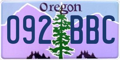 OR license plate 092BBC