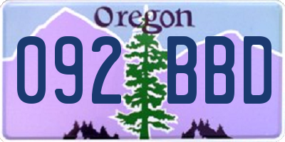 OR license plate 092BBD