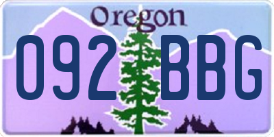 OR license plate 092BBG