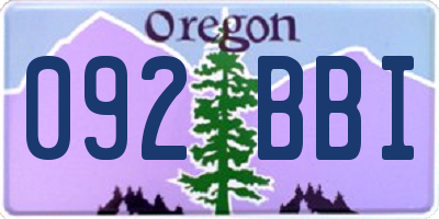 OR license plate 092BBI
