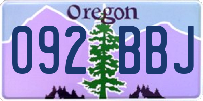 OR license plate 092BBJ