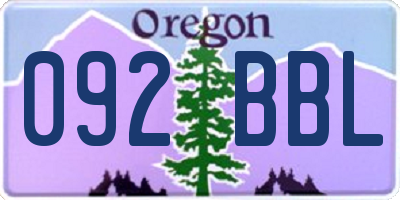 OR license plate 092BBL