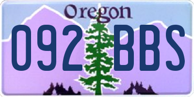 OR license plate 092BBS