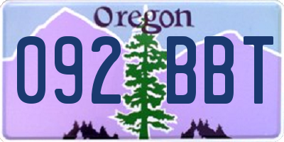 OR license plate 092BBT