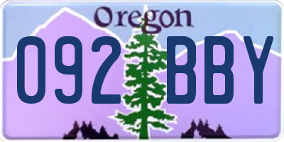 OR license plate 092BBY