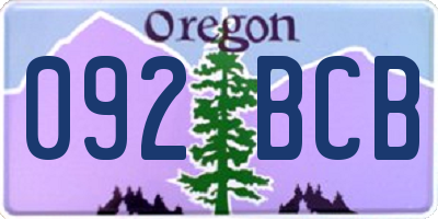 OR license plate 092BCB