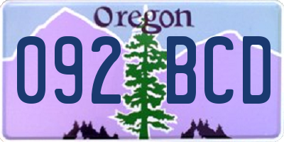 OR license plate 092BCD