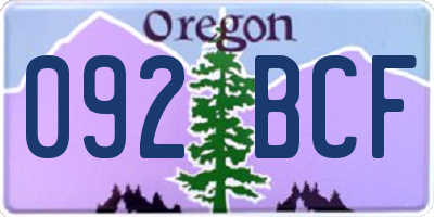 OR license plate 092BCF