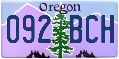 OR license plate 092BCH