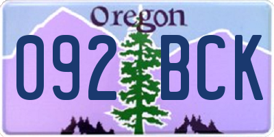 OR license plate 092BCK