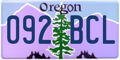 OR license plate 092BCL