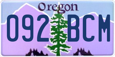 OR license plate 092BCM