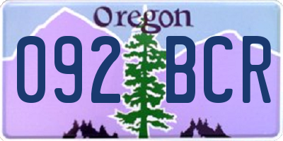 OR license plate 092BCR