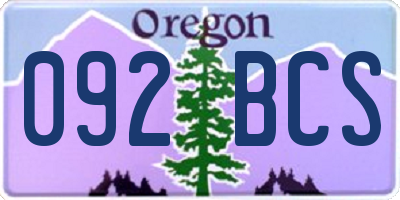 OR license plate 092BCS