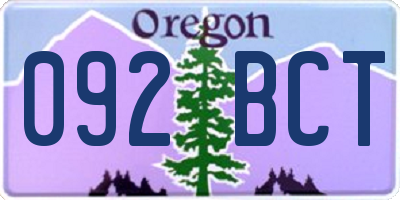 OR license plate 092BCT