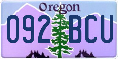 OR license plate 092BCU