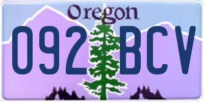 OR license plate 092BCV