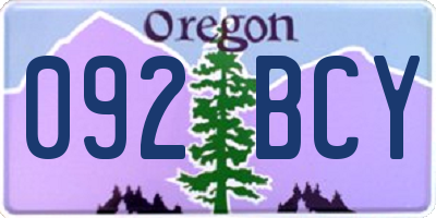 OR license plate 092BCY