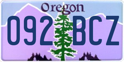 OR license plate 092BCZ