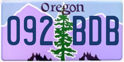 OR license plate 092BDB